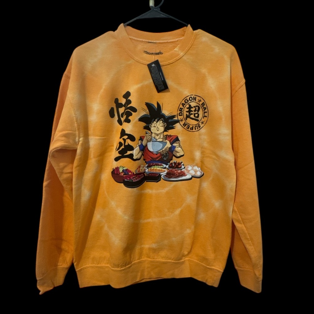 Vibrant Orange Crewneck Sweater with Graphic Design